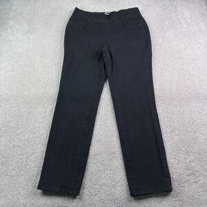 LL Bean Jeans Womens 12 Black Classic Fit Pull On Stretch Denim Elastic Waist